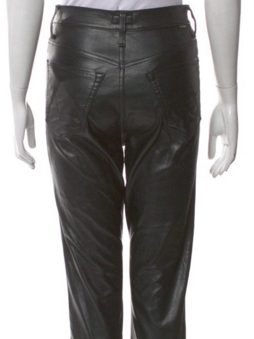 MOTHER black Faux Leather Women’s Jeans